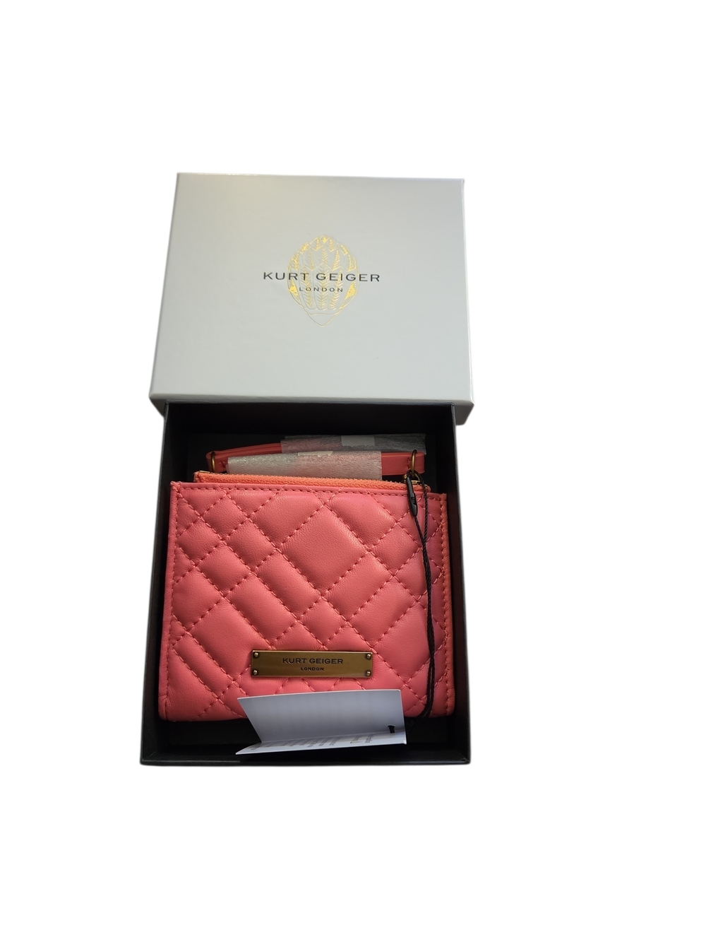 Kurt Geiger Quilted Pink Card Wallet